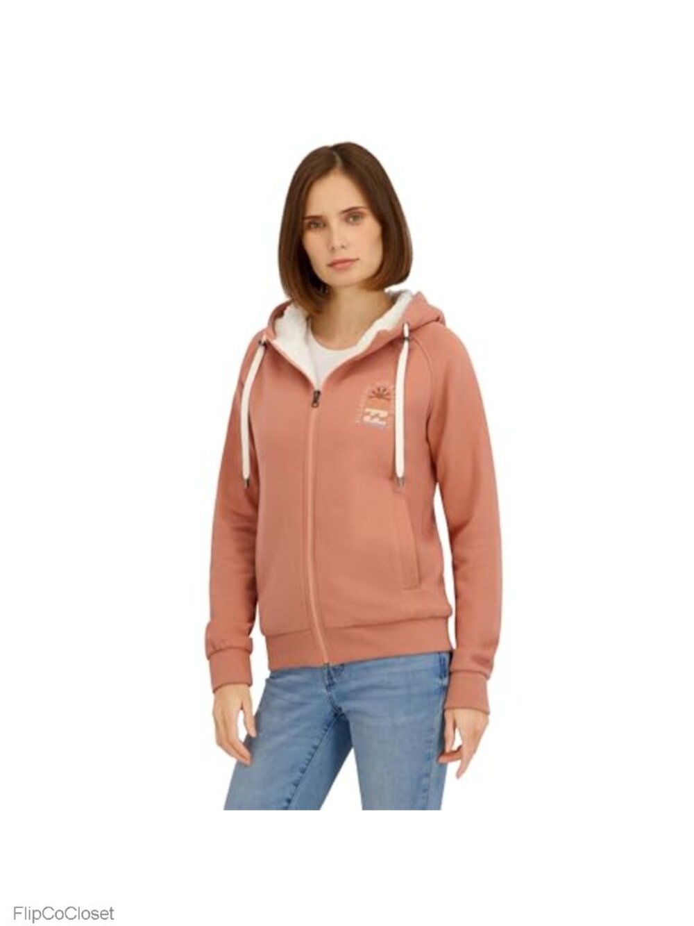 Full Zip Sherpa Lined Hoodie Fleece Jacket